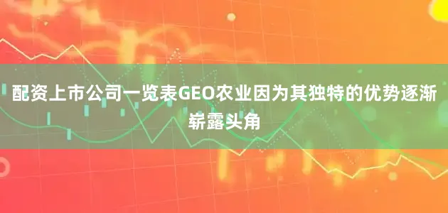 配资上市公司一览表GEO农业因为其独特的优势逐渐崭露头角